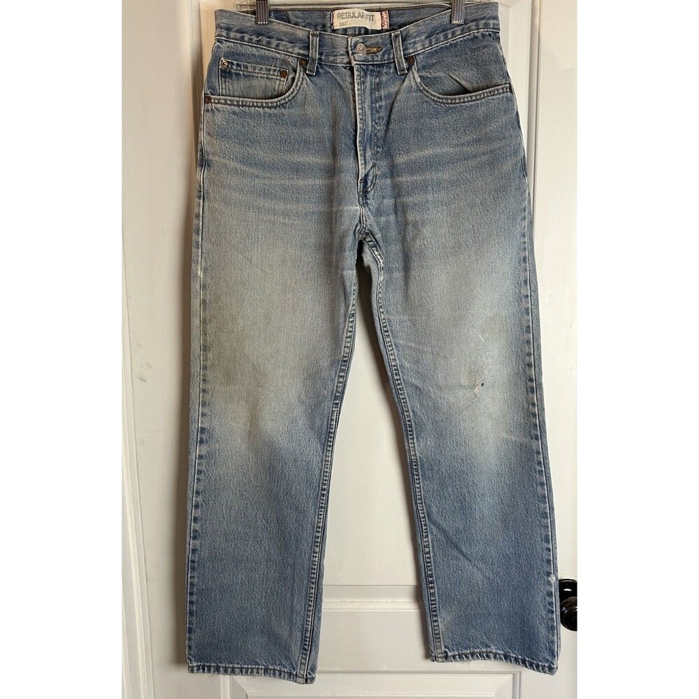 Levi's 505 Regular Fit Straight Leg Jeans Light Wash Blue Men’s 33 x 30